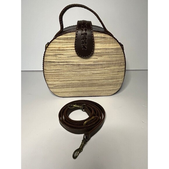 Handmade purse in Indonesia Sita Fashion Bali Mixed leather and fabric New - Picture 7 of 8